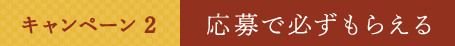 キャンペーン2 応募で必ずもらえる