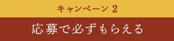 キャンペーン2 応募で必ずもらえる