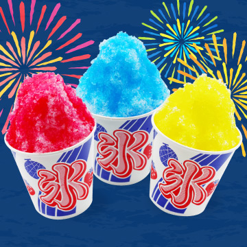 かき氷（いちご・ブルーハワイ・れもん）が新登場！