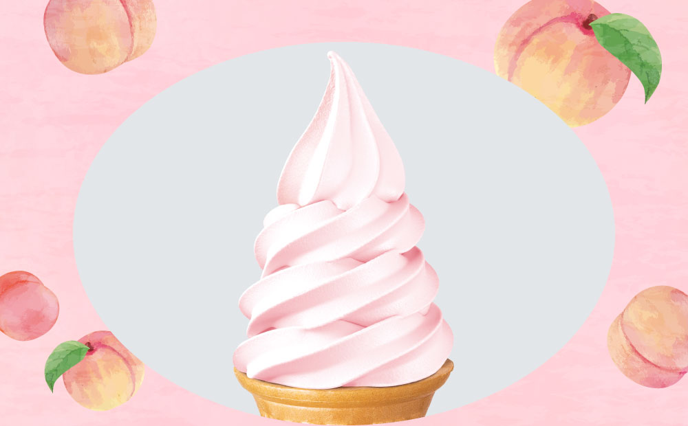 白桃のソフトクリーム