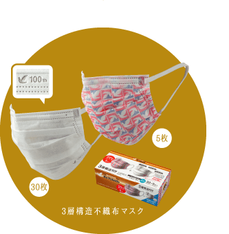 3層構造不織布マスク