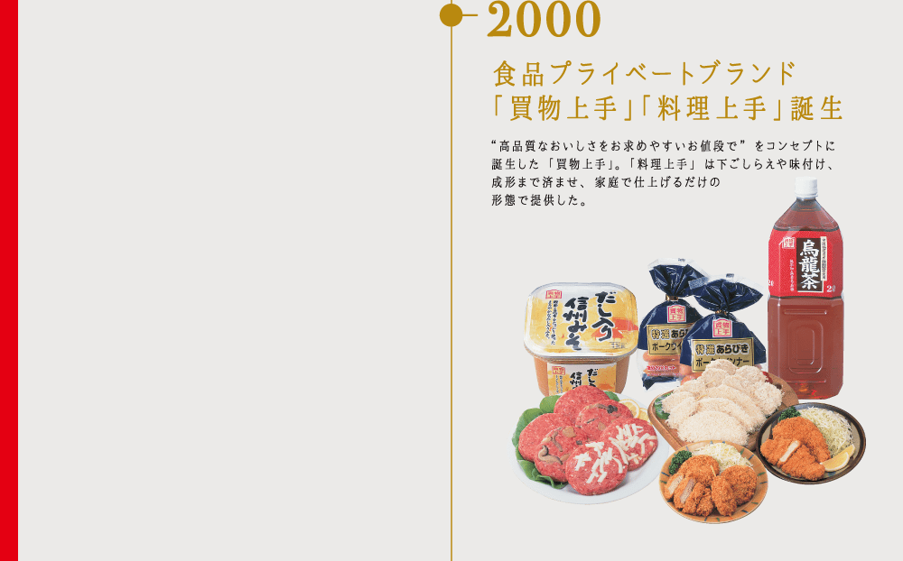 2000 食品プライベートブランド「買物上手」「料理上手」誕生