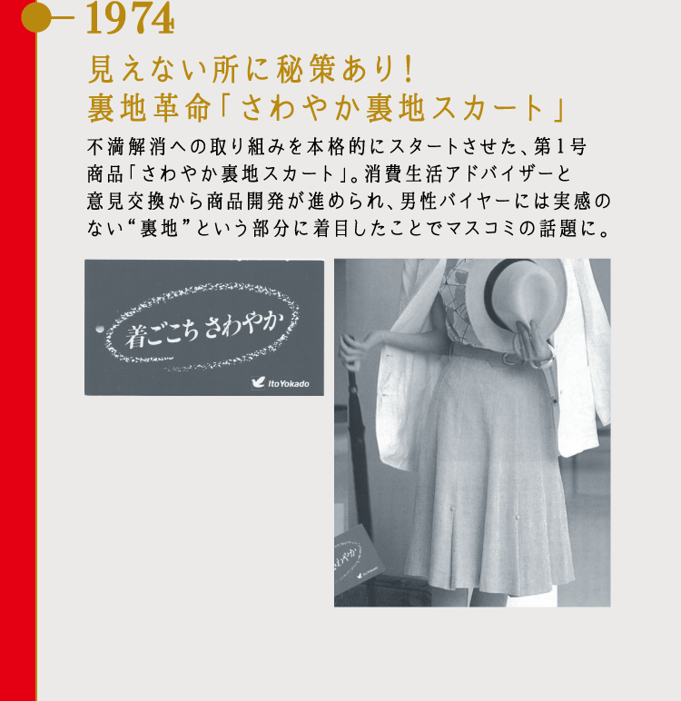 1974 見えない所に秘策あり！裏地革命「さわやか裏地スカート」