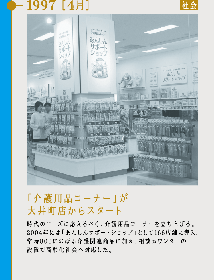 1997 ［4月］「介護用品コーナー」が大井町店からスタート