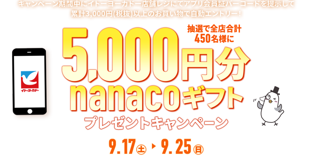 5,000円分nanacoギフトをプレゼント！