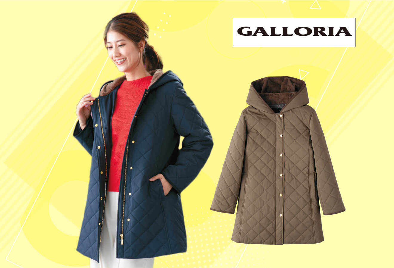 薄中綿キルトコート