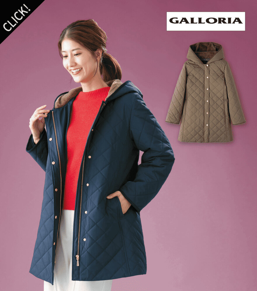 〈レディース〉薄中綿キルトコート