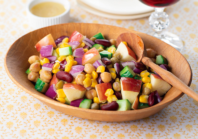豆と彩り野菜とりんごの<br>パワーサラダ