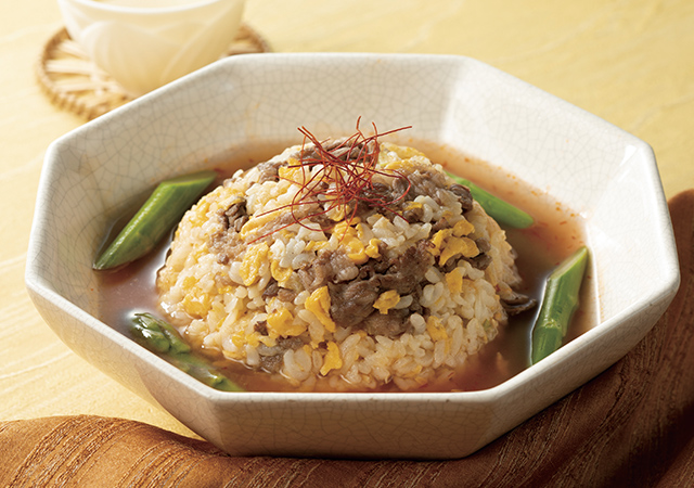 しび辛スープがけ牛肉チャーハン