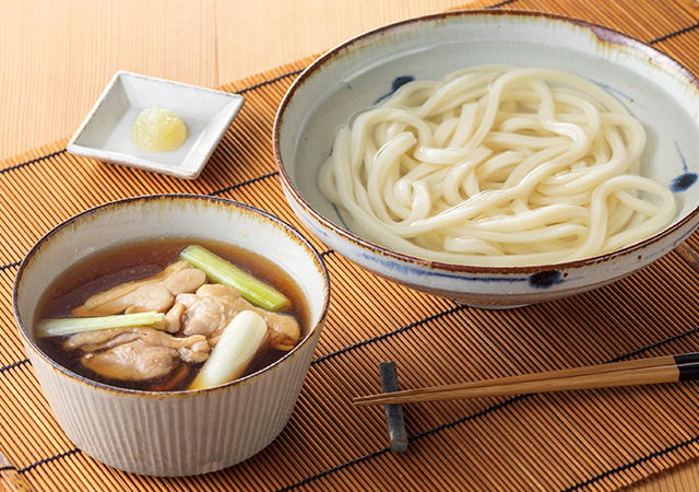 鶏つけ汁の釜あげうどん