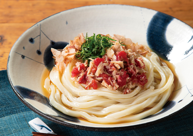 ツナと梅のさっぱり冷やしうどん