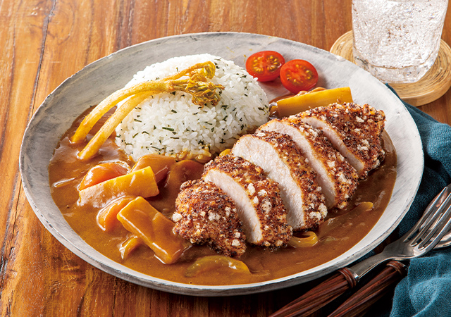 うど入りカツカレーと狭山茶ごはん