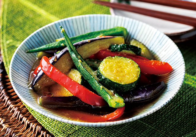 ガラムマサラで夏野菜の煮びたし