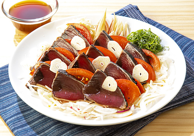 かつおとトマトののっけ盛り