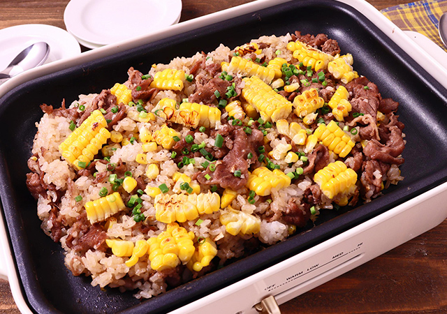 とうもろこしのガーリックバター飯