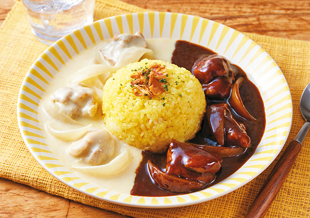 ブラックホワイトあいがけカレー