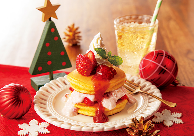 フルーチェイチゴのパンケーキ