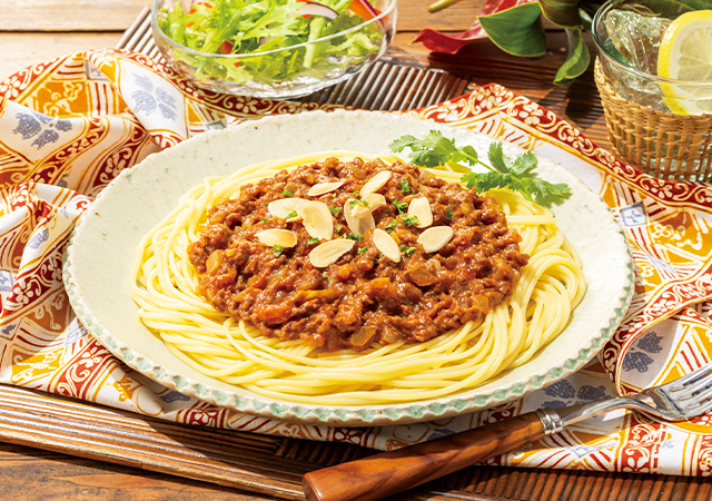 キーマカレースパゲッティ