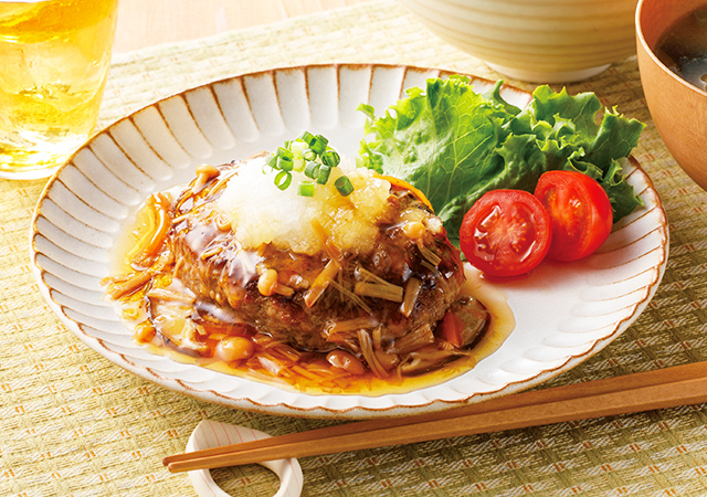 きのこあんかけハンバーグ