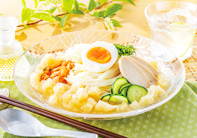 つゆを凍らせて シャリっと韓国冷麺風うどん