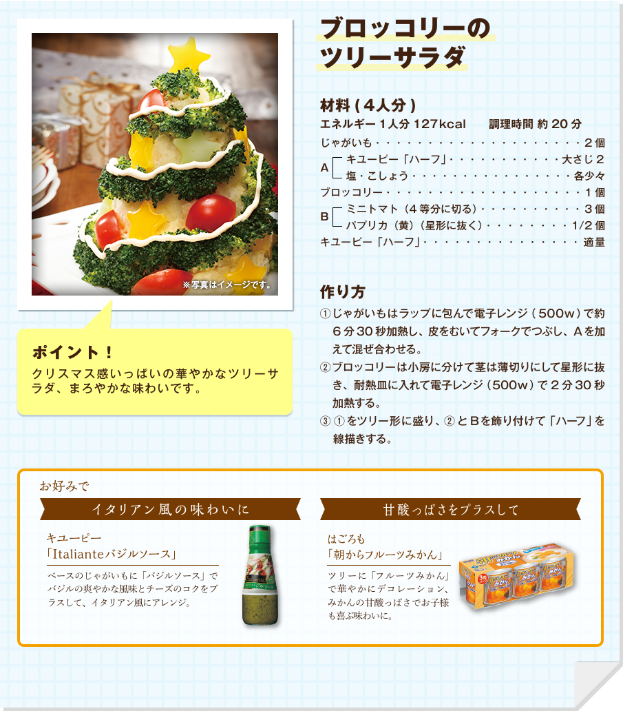 ブロッコリーのツリーサラダ