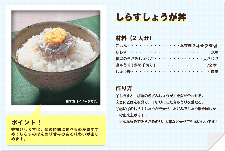 しらすしょうが丼