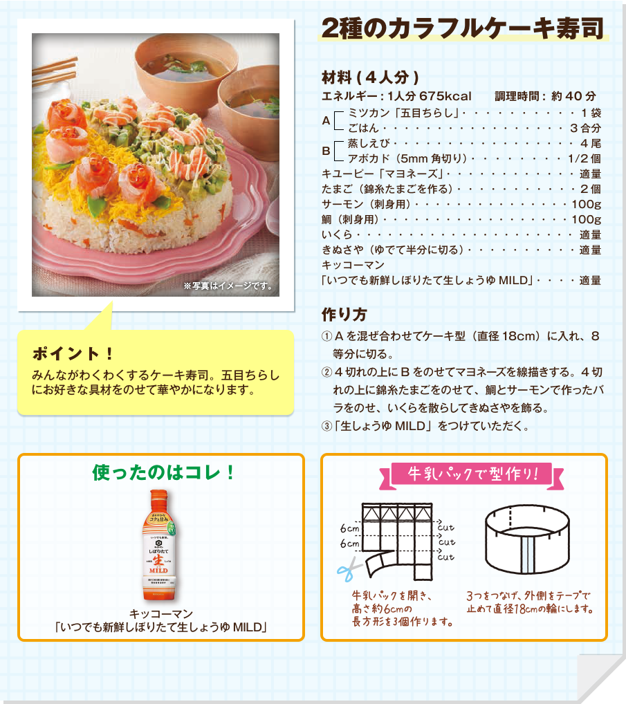 2種のカラフルケーキ寿司
