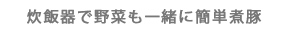 炊飯器で野菜も一緒に簡単煮豚