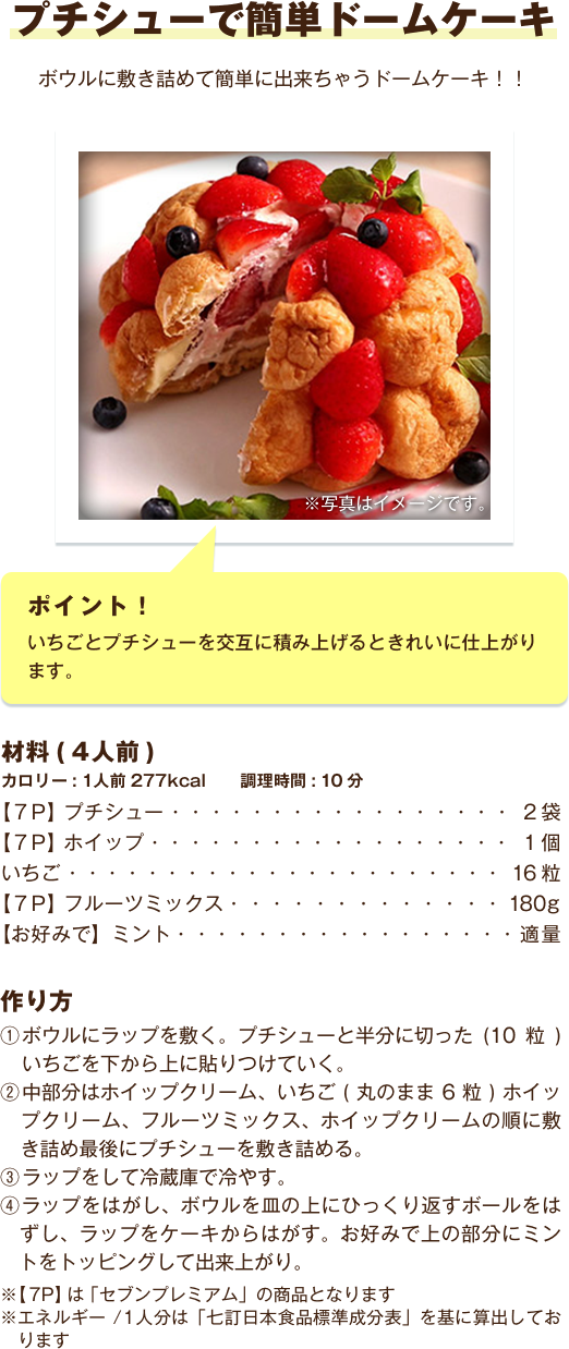 プチシューで簡単ドームケーキ