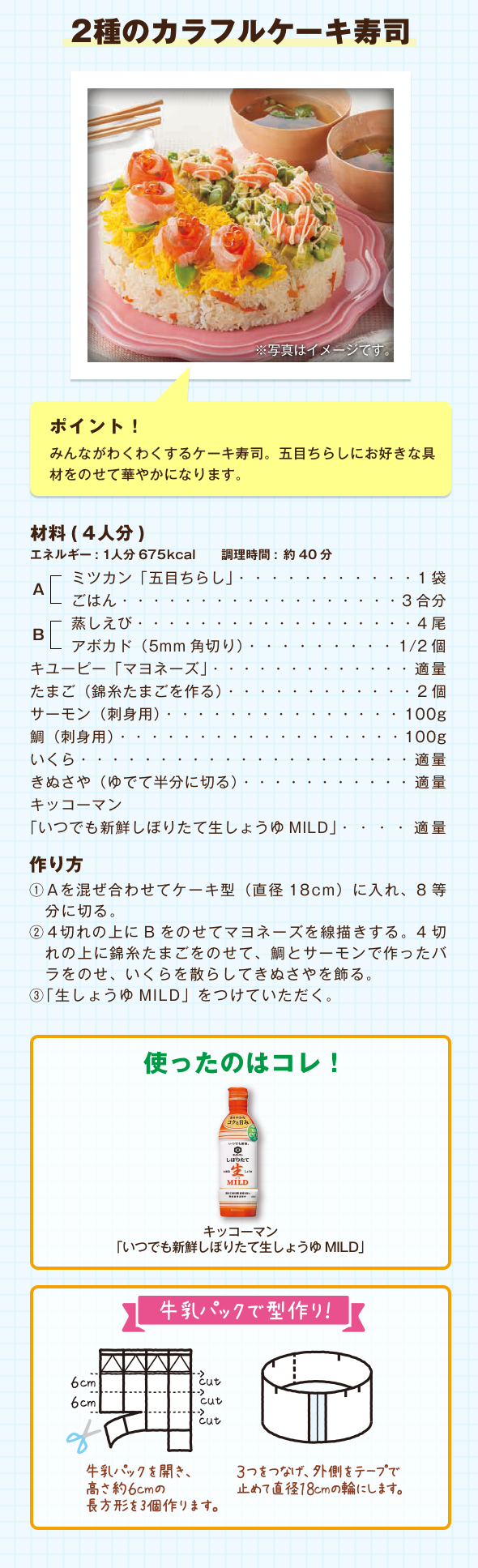 2種のカラフルケーキ寿司