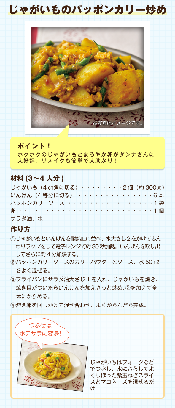 じゃがいものパッポンカリー炒め