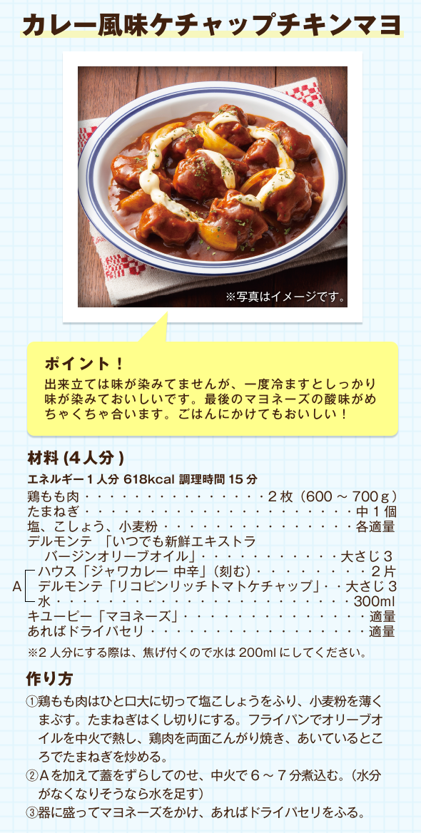 カレー風味ケチャップチキンマヨ