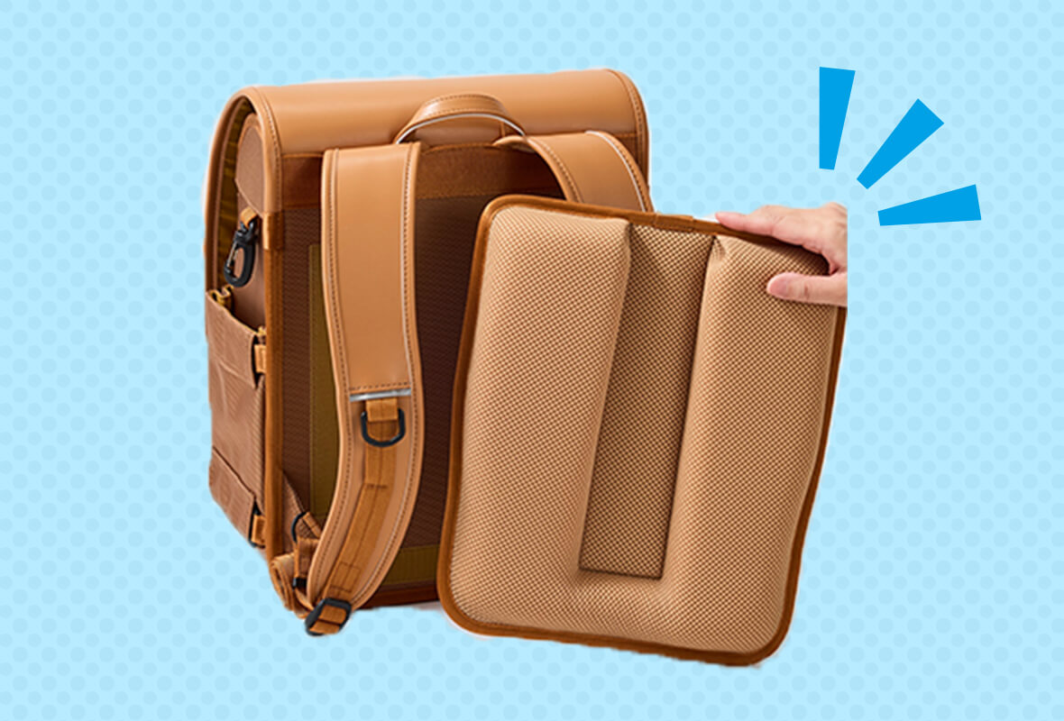 背当ての取り外しができて洗濯機でも洗える！ イメージ画像