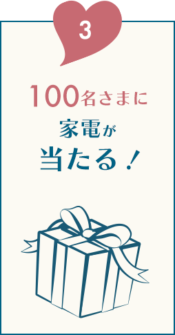 3.100名さまに家電が当たる！