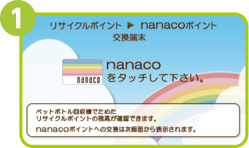nanacoをタッチします