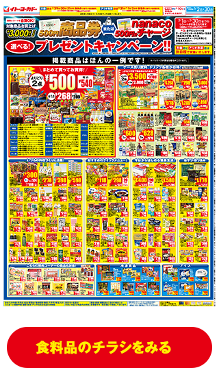 食料品のチラシをみる