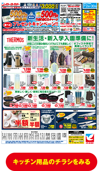 キッチン用品のチラシをみる