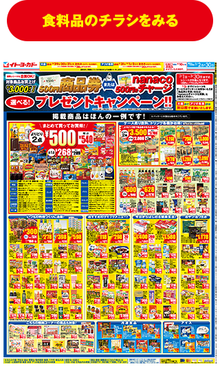 食料品のチラシをみる