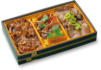 三種のよくばり食べ比べ重(カルビ・うなぎ・牛タン)